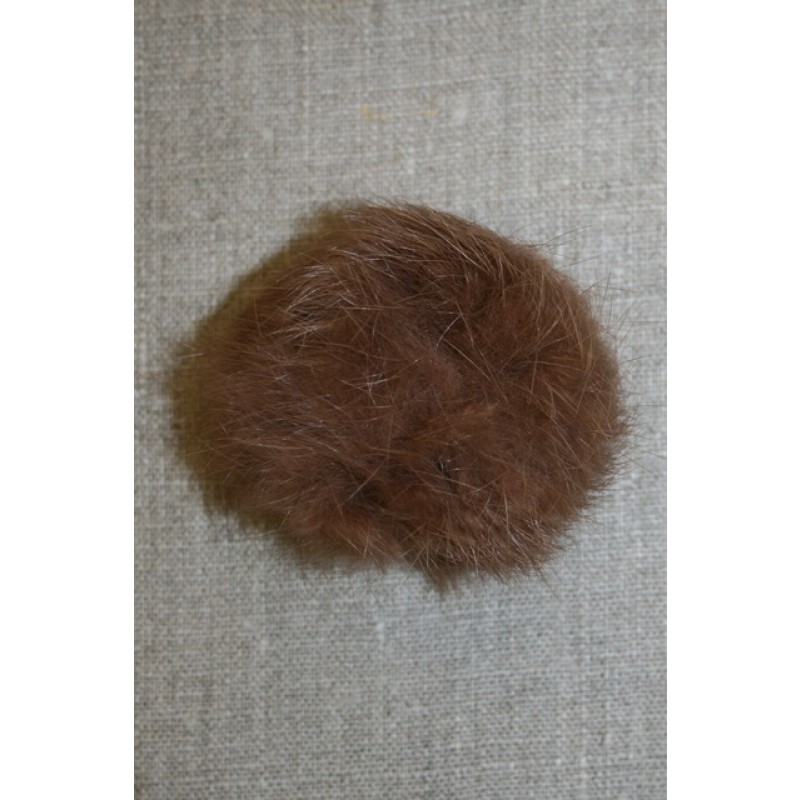 Pels-pompon af kanin, 6 cm. brun