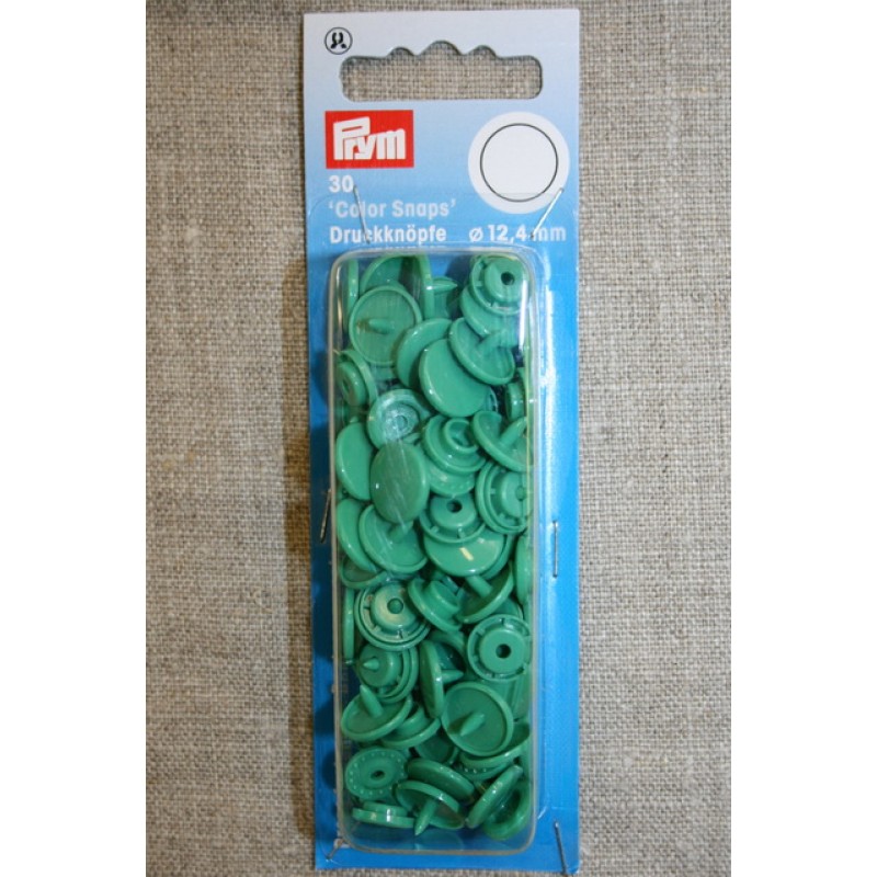 Plast-trykknap rund, grøn