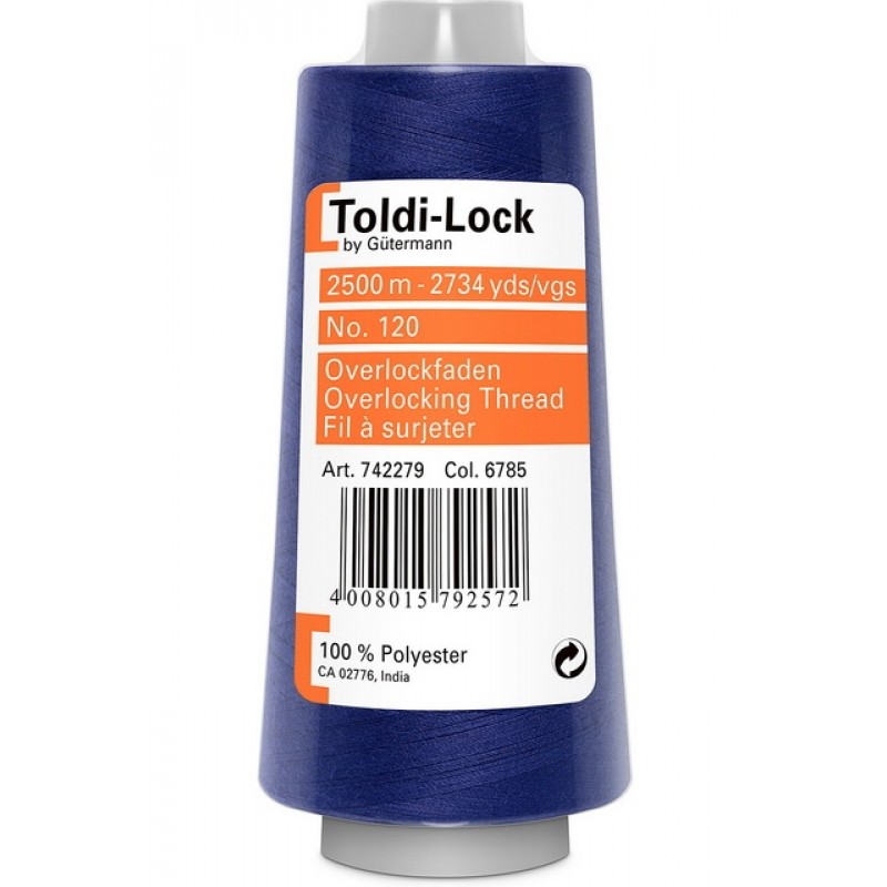 Overlocktråd 2500 meter i Koboltblå | Toldi-Lock 