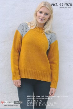 414579 Sweater m/kontrast-indsats