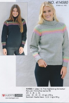 414580 Sweater m/neon mønster