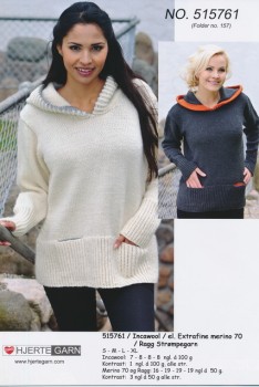 515761 Sweater m/hætte