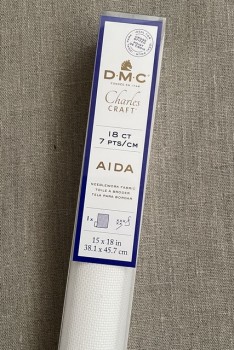 DMC / Aida broderistof i hvid - 18 ct - 7 pts/cm - 38,1x47,7 cm.