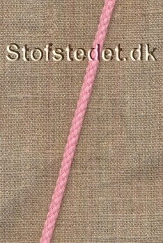 Anoraksnor i polyester, lyserød 4 mm.