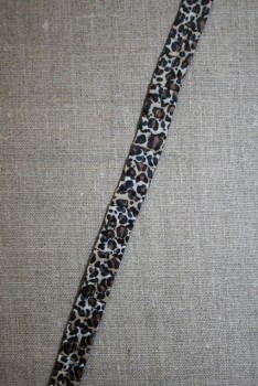 Rest Bånd med læg & leopard-prikker brun-grå-165 cm. 