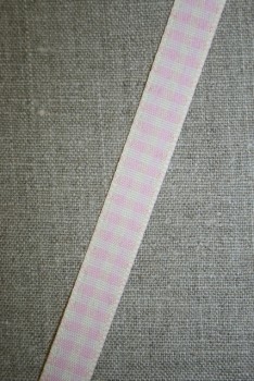 Rest Ternet bånd off-white/babylyserød, 15 mm.- 90 cm. 
