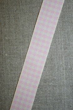 Ternet bånd off-white/babylyserød, 25 mm.