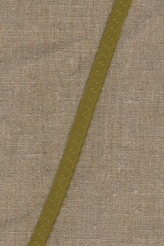 Foldeelastik med buet kant og prik, oliven