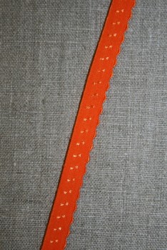 Foldeelastik med buet kant/prik, orange