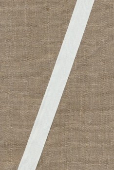 Bomuldsbånd - Gjordbånd sildebensvævet i hvid, 20 mm.