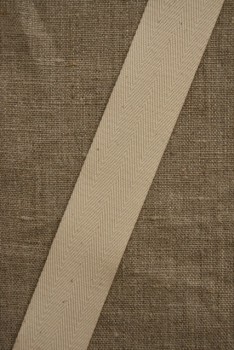 Bomuldsbånd - Gjordbånd sildebensvævet i off-white 30 mm.
