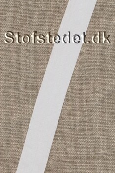 Kantbånd skråbånd i hvid polyesterjersey/meryl 21 mm. 