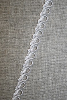 Knaphulsbånd med elastik, hvid