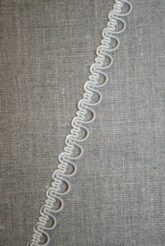 Knaphulsbånd med elastik, silk-knækket hvid
