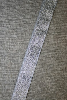 Lurex/lame-bånd sølv, 15 mm.