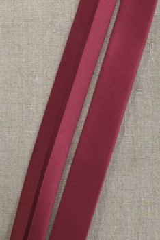 Skråbånd satin i bordeaux-rød, 30 mm. - Prym