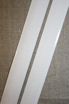 Rest 20 mm. velcro med lim - selvklæbende, hvid hook 28 cm.