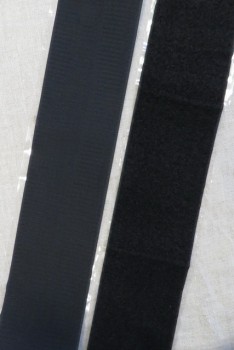 100 mm. velcro sort med lim - selvklæbende