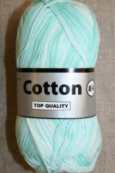 Flerfarvet Cotton 8/4 mint aqua hvid