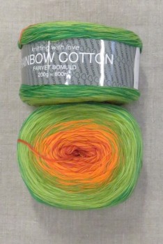 Rainbow Cotton 100% bomuld i orange oliven lime græsgrøn