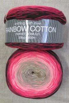 Rainbow Cotton 100% bomuld i sort rød lyserød sand