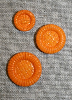 Knap m/fletmønster i 3 str, orange