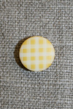 Ternet knap gul & hvid, 13 mm.
