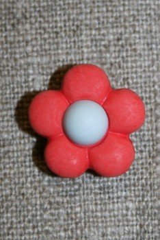 2-farvet blomsterknap koral/lysegrå