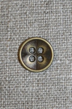 4-huls Gl.guld metal-knap, 12 mm.