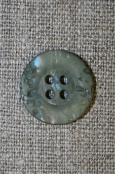 Støvet grøn krakeleret knap, 18 mm.