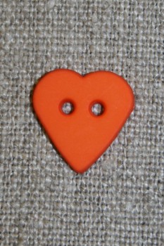 Hjerteknap orange, 15 mm.