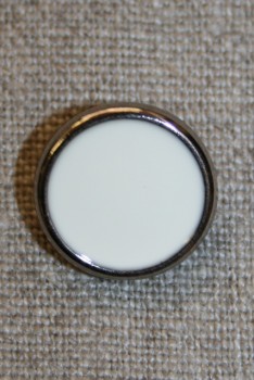 Knap sølv/knækket hvid, 18 mm.