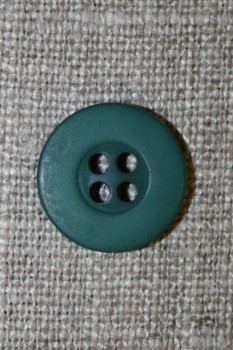 Flaskegrøn 4-huls knap, 15 mm.