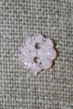 Lille lyserød blomster-knap, 9 mm.
