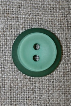 Lysegrøn knap m/grøn kant, 18 mm.