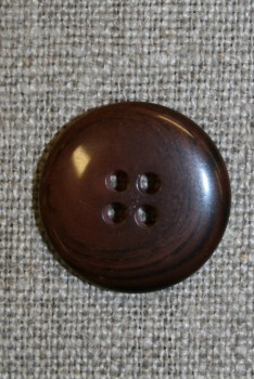4-huls knap rød-brun-meleret, 20 mm.