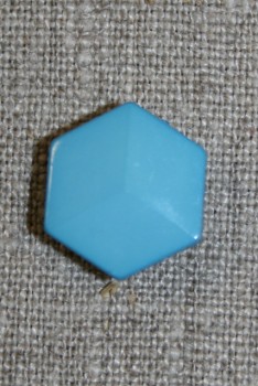 6-kantet knap, turkis-blå