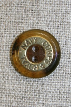 2-huls knap brun/gl.guld "Royal Navy Corps", 18 mm.