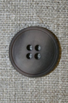 4-huls knap grå-brun meleret, 20 mm.