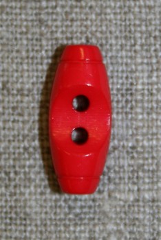 Aflang knap/kneble rød, 20 mm.
