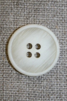 4-huls knap off-white meleret, 20 mm.