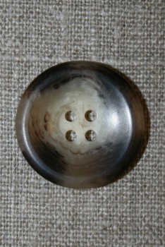 Brun/beige meleret 4-huls knap, 25 mm.