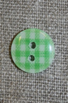 Ternet 2-huls knap lime/hvid, 13 mm.