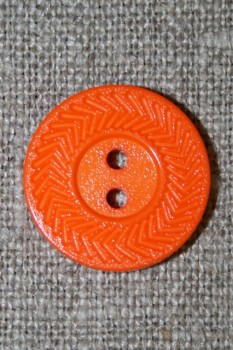 Orange 2-huls knap m/zigzag kant, 20 mm.