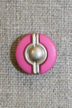 Knap m/sølv midte, pink