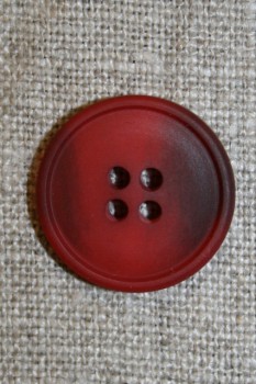 4-huls knap meleret rød/mørkerød, 20 mm.