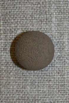 Rund grå-brun knap, 15 mm.