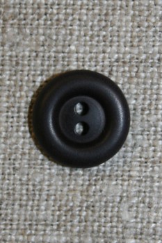 2-huls knap mørkebrun 12 mm.