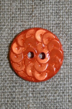 Knap i Palliet-look, orange 18 mm.