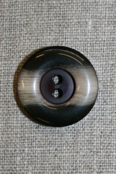 Brun/beige 2-huls knap, 25 mm.